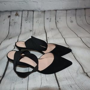 Rachel Zoe Blaire Black Pointed Suede Kitten Heel Pumps Women's Size 8-NWOT